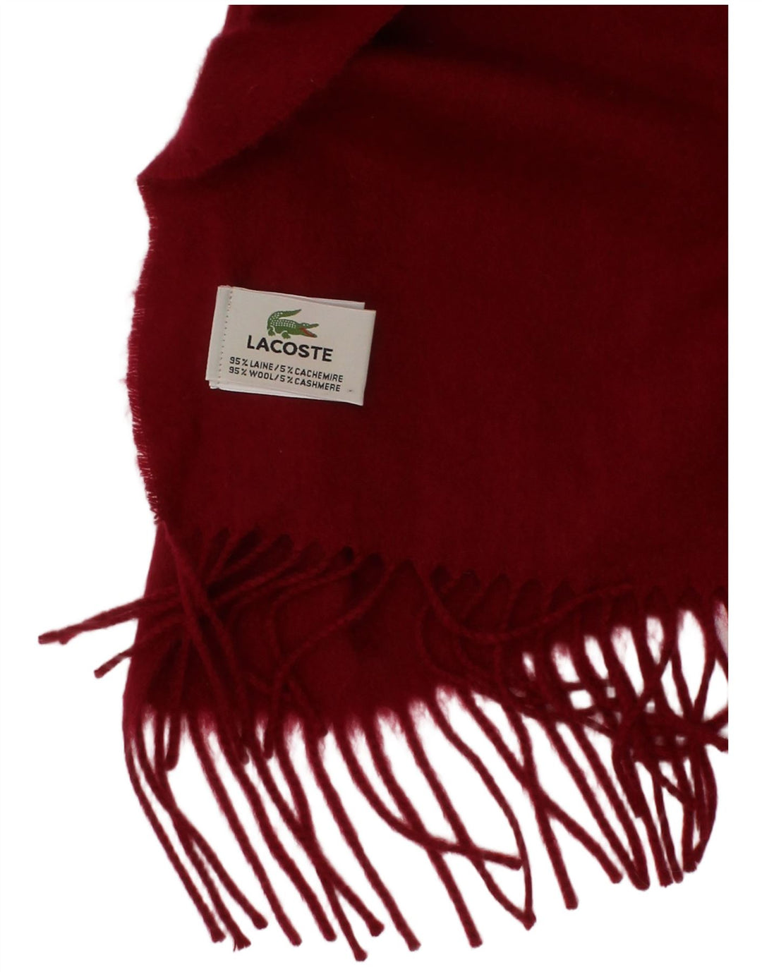 Sciarpa rettangolare da uomo Lacoste Taglia unica in lana rossa classica