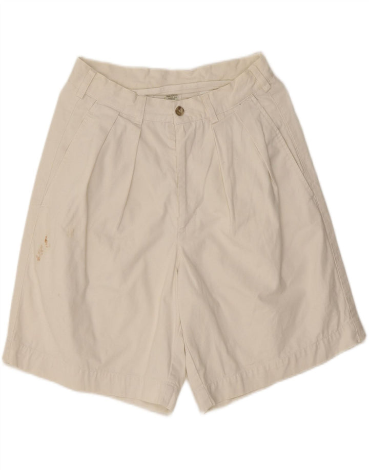 VINTAGE Womens Pegged Chino Shorts W31 Medium Off White Cotton Vintage Vintage and Second-Hand Vintage from Messina Hembry 