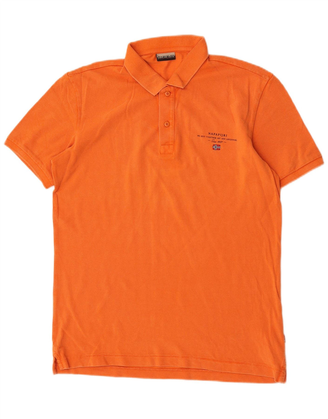 Polo da uomo Napapijri in cotone arancione medio