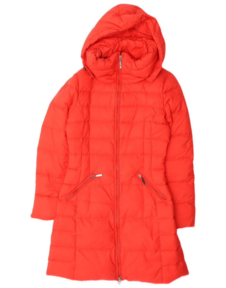 Cappotto imbottito con cappuccio da donna Benetton IT 44 Arancio medio Poliammide