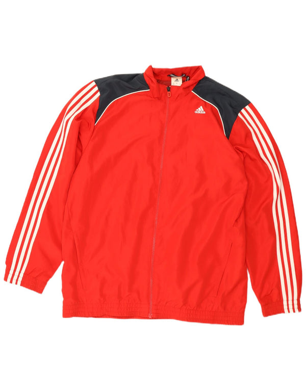 Adidas Mens Climalite Tracksuit Top Jacket UK 46/48 XL Red Colourblock
