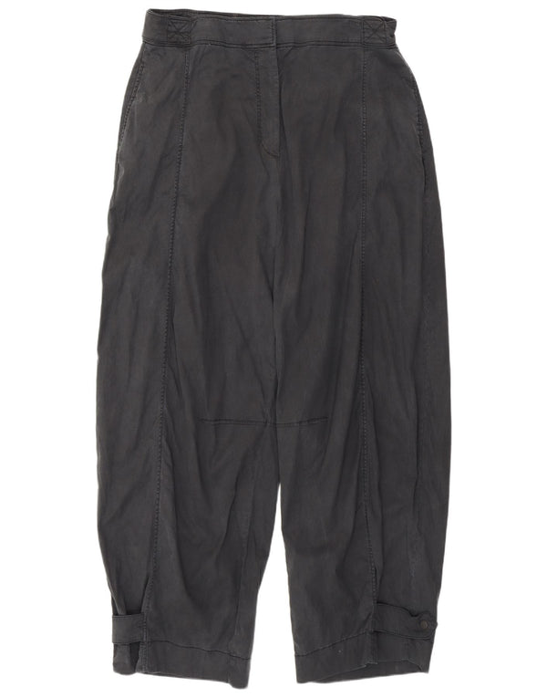 Pantaloni chino a vita alta da donna Marks & Spencer UK 18 XL W36 L30 Nero