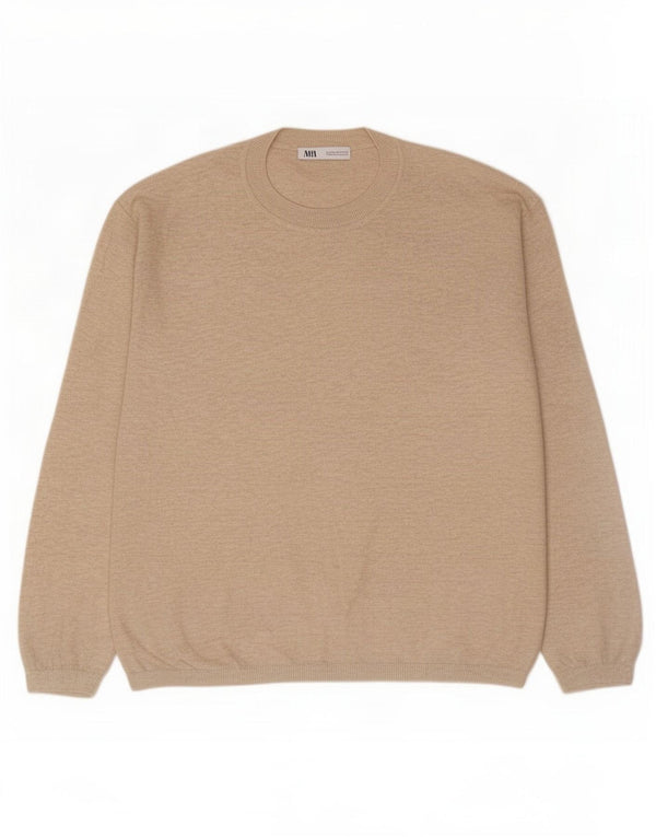 Maglione maglione girocollo da uomo Zara XL in cotone beige