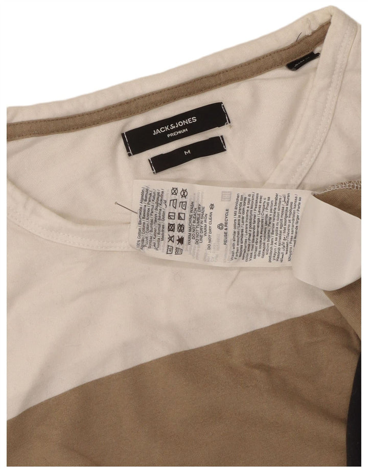 T-shirt da uomo Jack & Jones Top in cotone color block beige medio