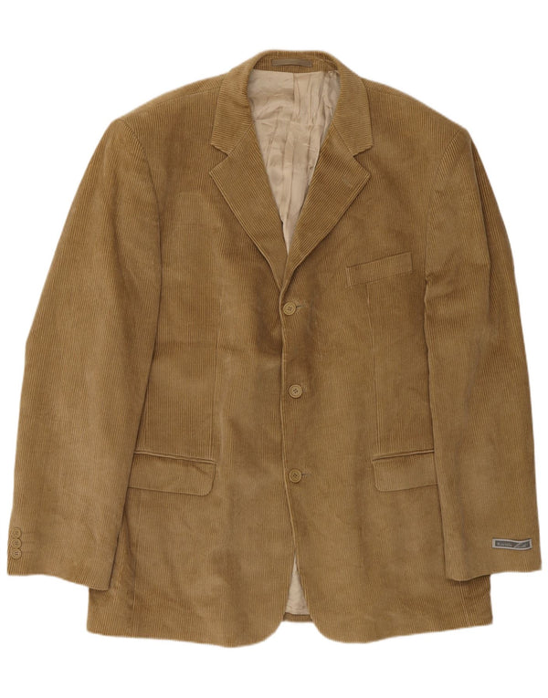 Giacca blazer da uomo in velluto a coste a 3 bottoni Kartel UK 46 3XL cotone marrone