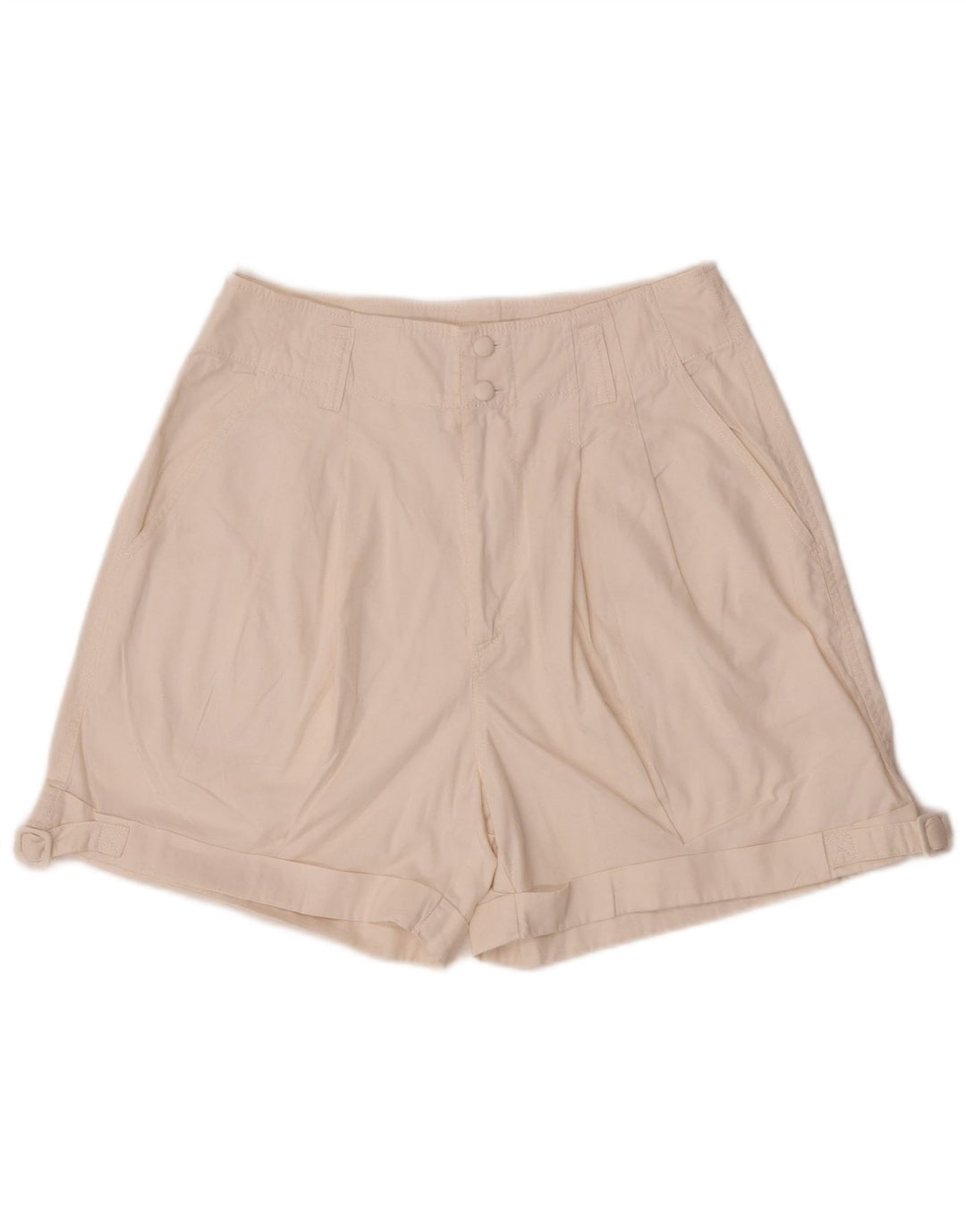 Pantaloncini chino vintage a vita alta da donna medi W28 bianco sporco