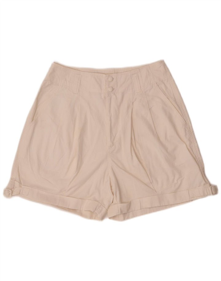 Pantaloncini chino vintage a vita alta da donna medi W28 bianco sporco
