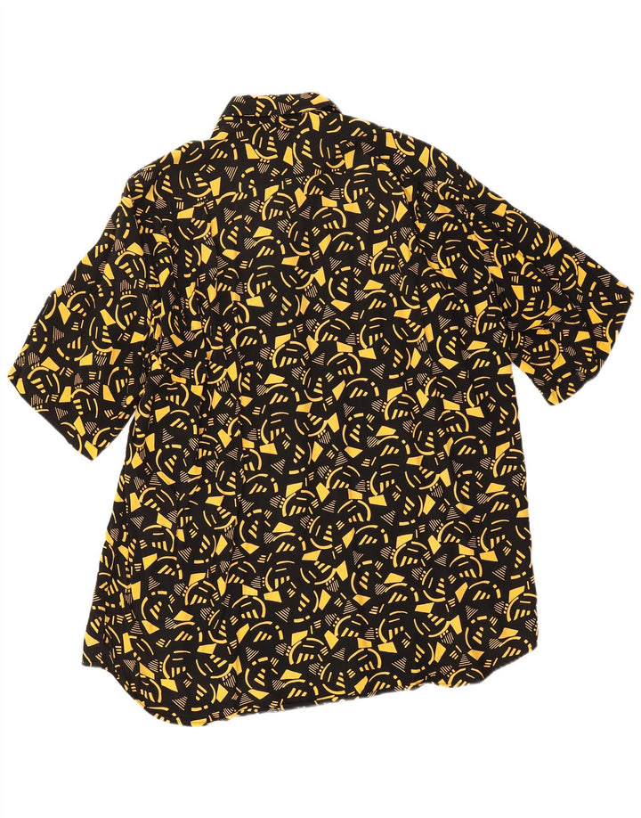 Camicia Uomo Manica Corta Dino Erre Large Nera Geometrica