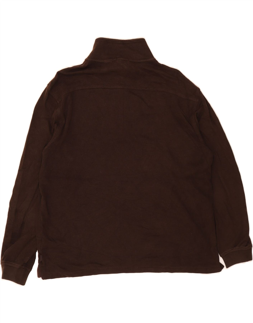 IZOD Mens Zip Neck Jumper Sweater Large Brown Cotton Vintage Izod and Second-Hand Izod from Messina Hembry 