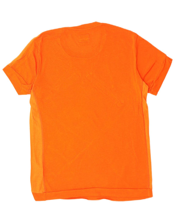 DIESEL T-shirt grafica da uomo Top piccolo in cotone color block arancione