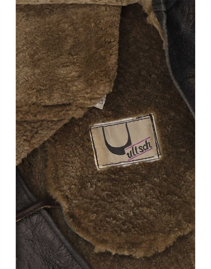 Ultsch Giubbotto in shearling da uomo UK 42 XL Nero
