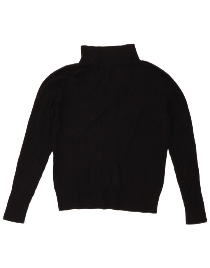 Maglione corto da donna Marks & Spencer con collo a polo UK 12 medio nero