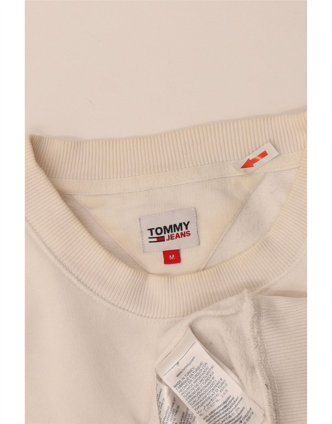 Felpa grafica da uomo Tommy Hilfiger Maglione cotone bianco medio