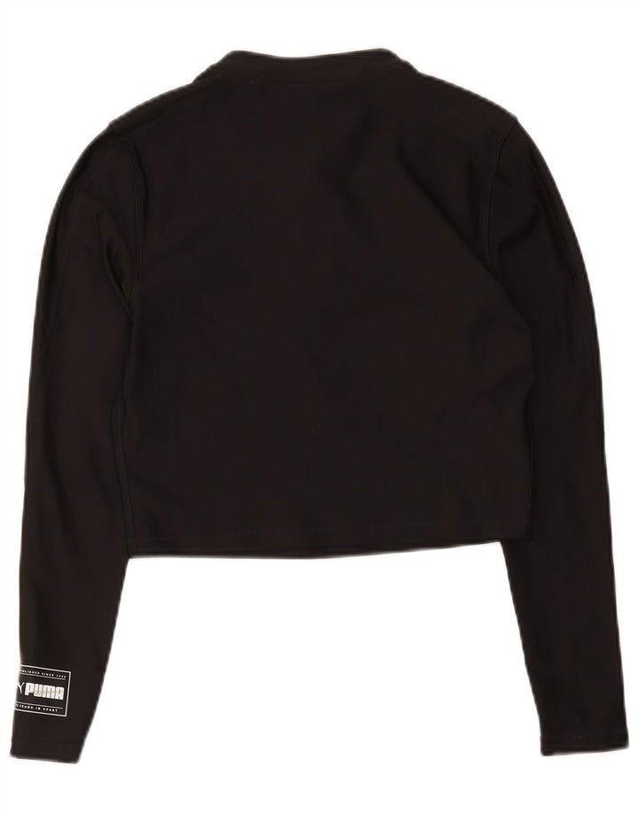 Top da tuta pullover con zip e collo corto da donna Puma UK 12 Medium Nero