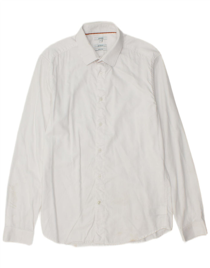 Camicia da uomo slim fit JULES in cotone bianco medio