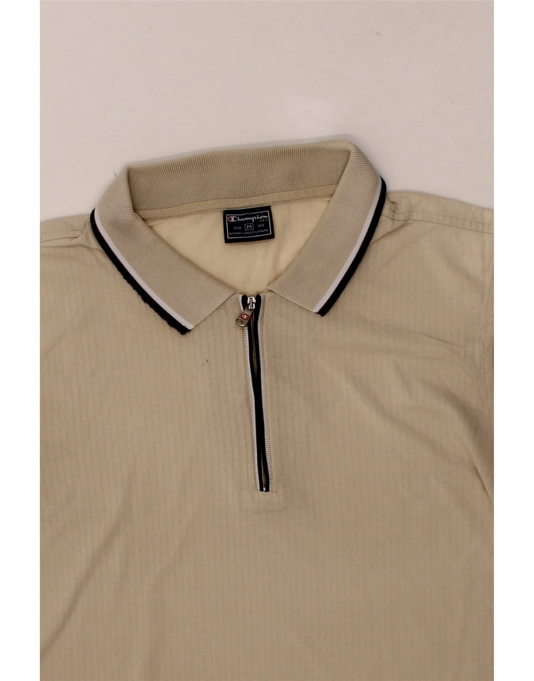 CHAMPION Mens Polo Shirt Medium Beige Cotton Vintage Champion and Second-Hand Champion from Messina Hembry 