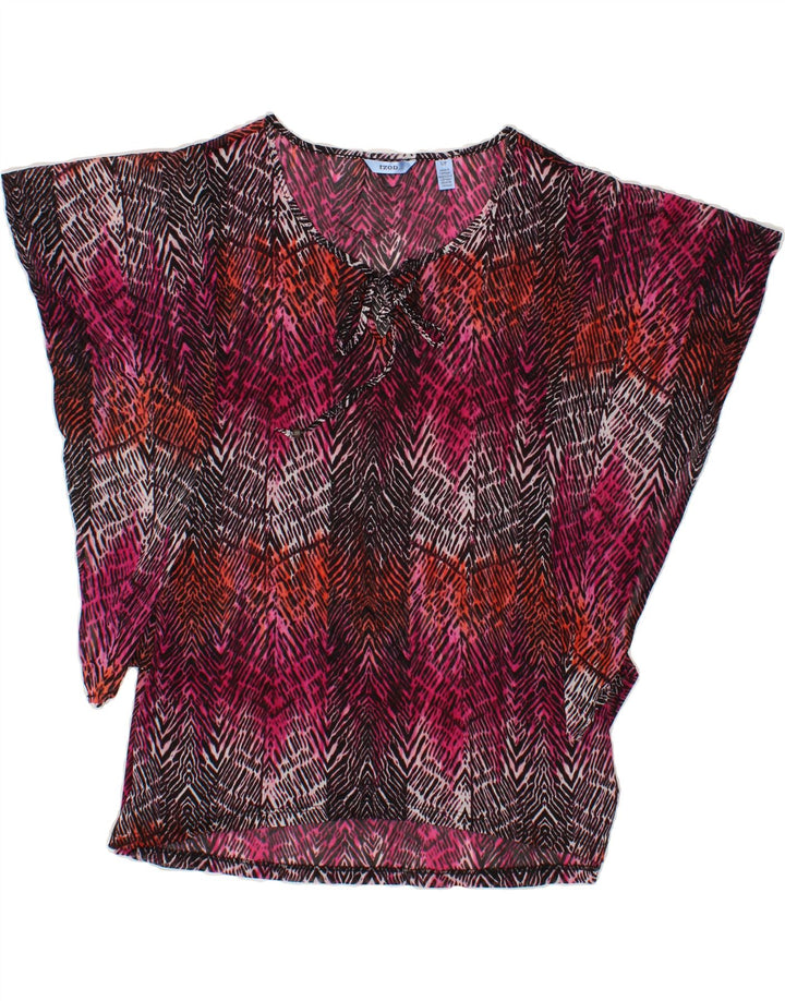 IZOD Womens Blouse Top UK 10 Small Multicoloured Geometric Polyester Vintage Izod and Second-Hand Izod from Messina Hembry 