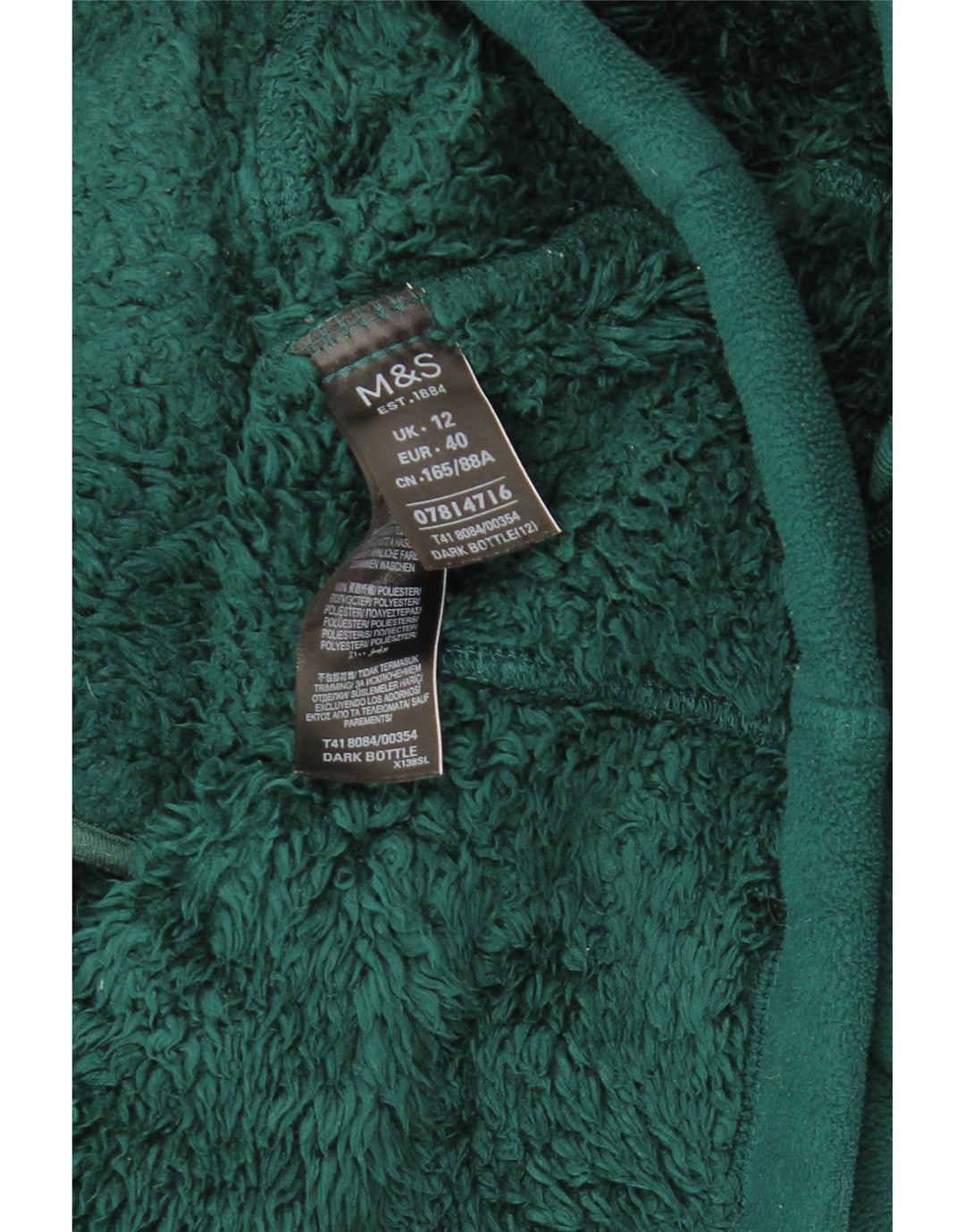 Giacca in pile da donna Marks & Spencer UK 12 Poliestere verde medio