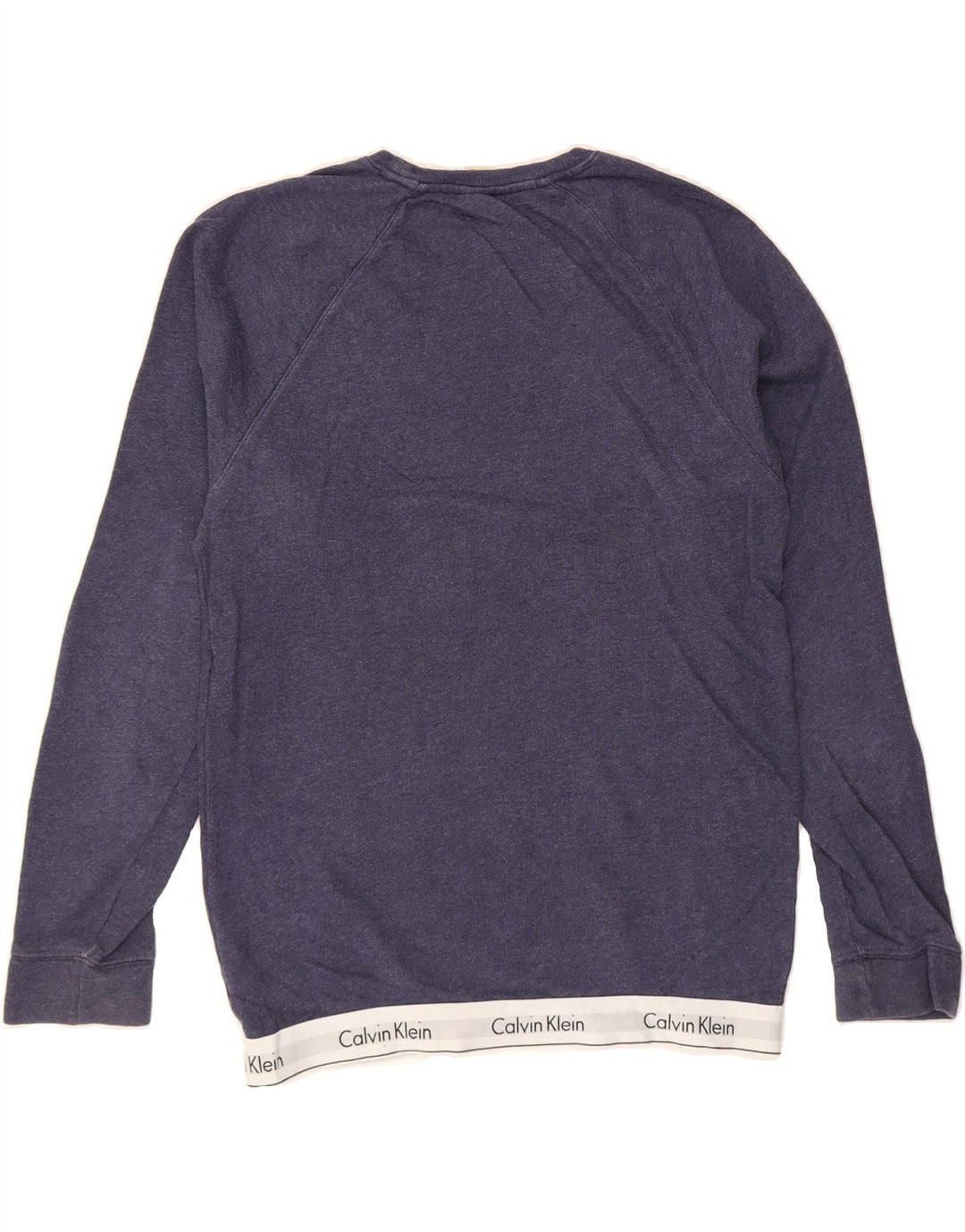 CALVIN KLEIN Mens Graphic Sweatshirt Jumper Small Navy Blue Cotton Vintage Calvin Klein and Second-Hand Calvin Klein from Messina Hembry 