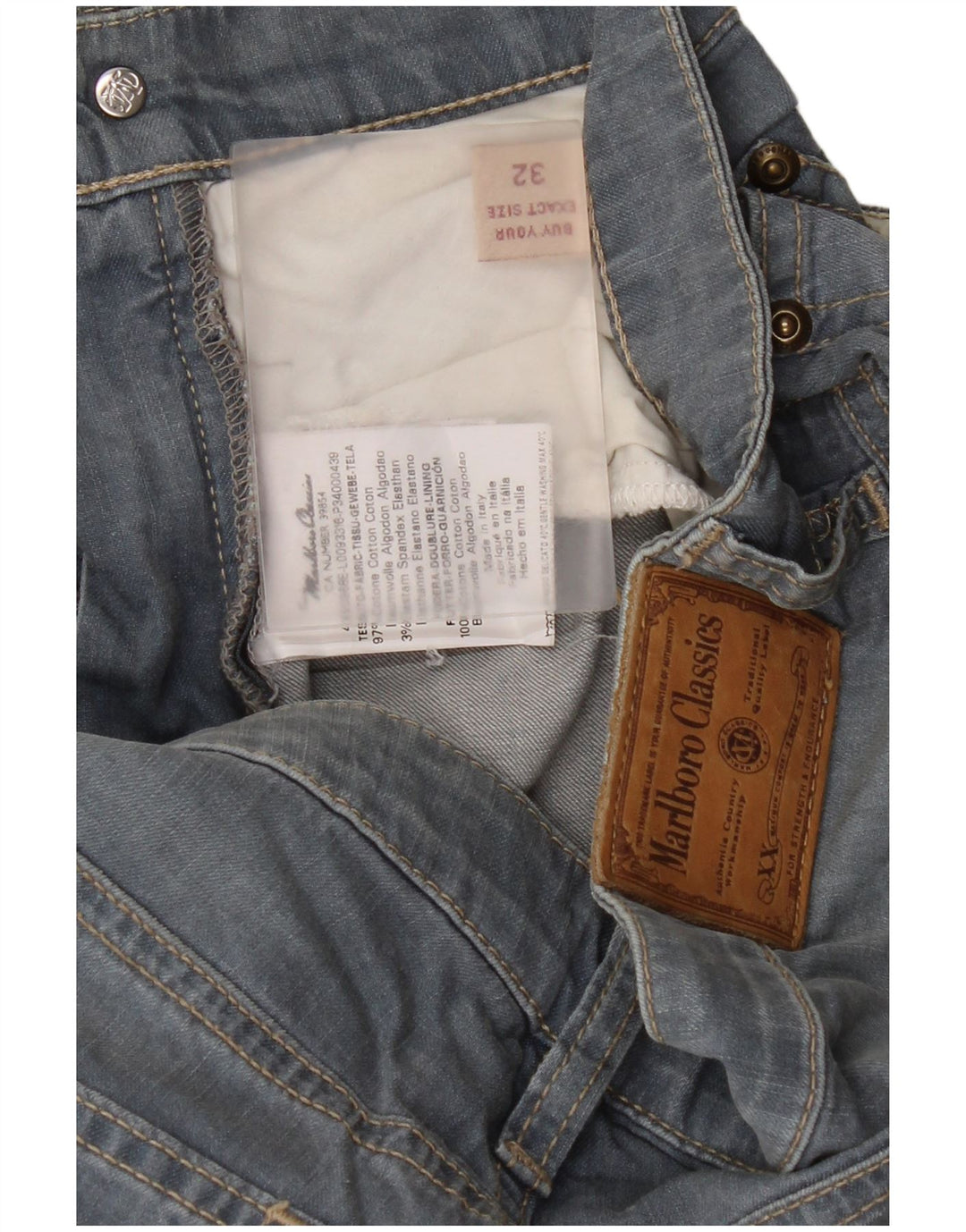 Jeans slim da uomo Marlboro Classics W32 L29 cotone blu