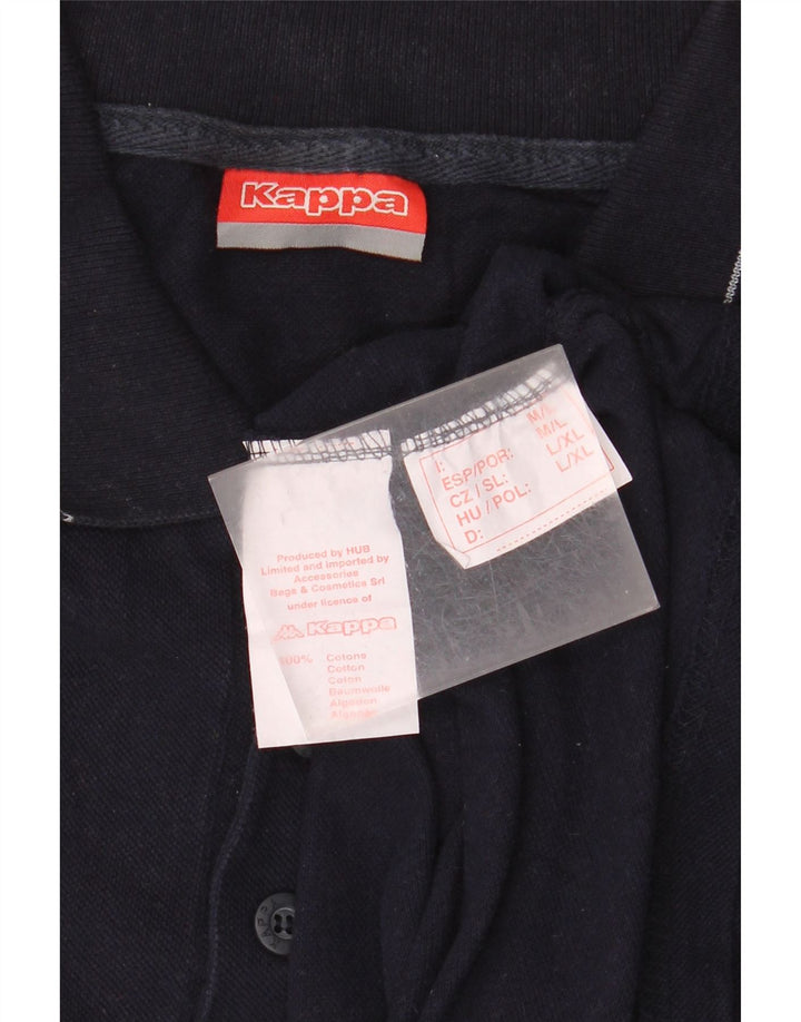 Polo Kappa Uomo Media Cotone Blu Navy