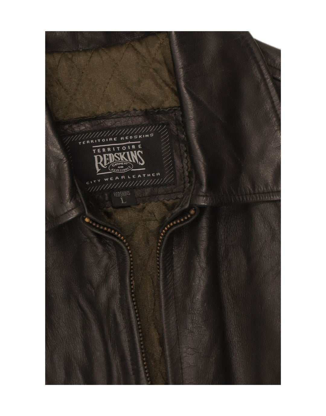 REDSKINS Mens Leather Jacket UK 40 Large Black Leather Vintage Redskins and Second-Hand Redskins from Messina Hembry 