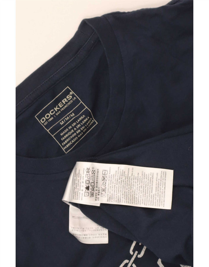 T-shirt grafica da uomo color kaki Dockers Top in cotone blu navy medio