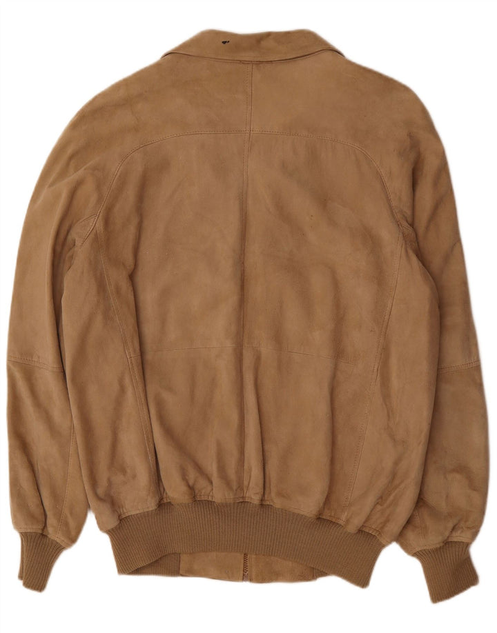 Giubbotto bomber in pelle scamosciata da uomo VINTAGE UK 42 XL Marrone