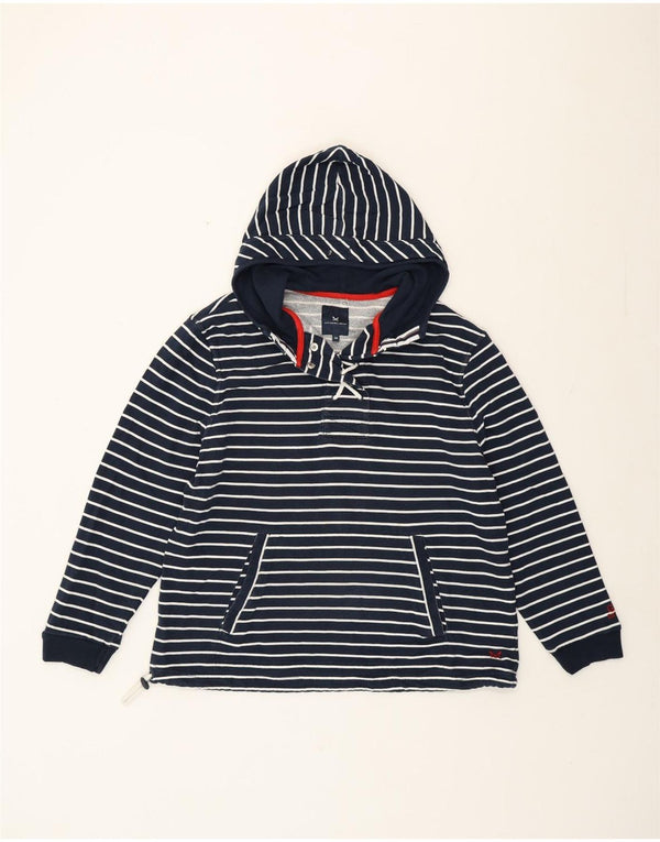 Crew Clothing Felpa con cappuccio da donna UK 14 Large Navy Blue Striped Nautical