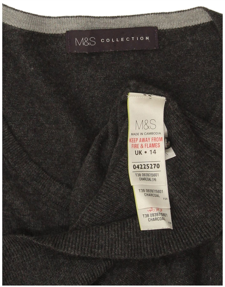 Maglione cardigan da donna Marks & Spencer UK 14 Viscosa grigio medio