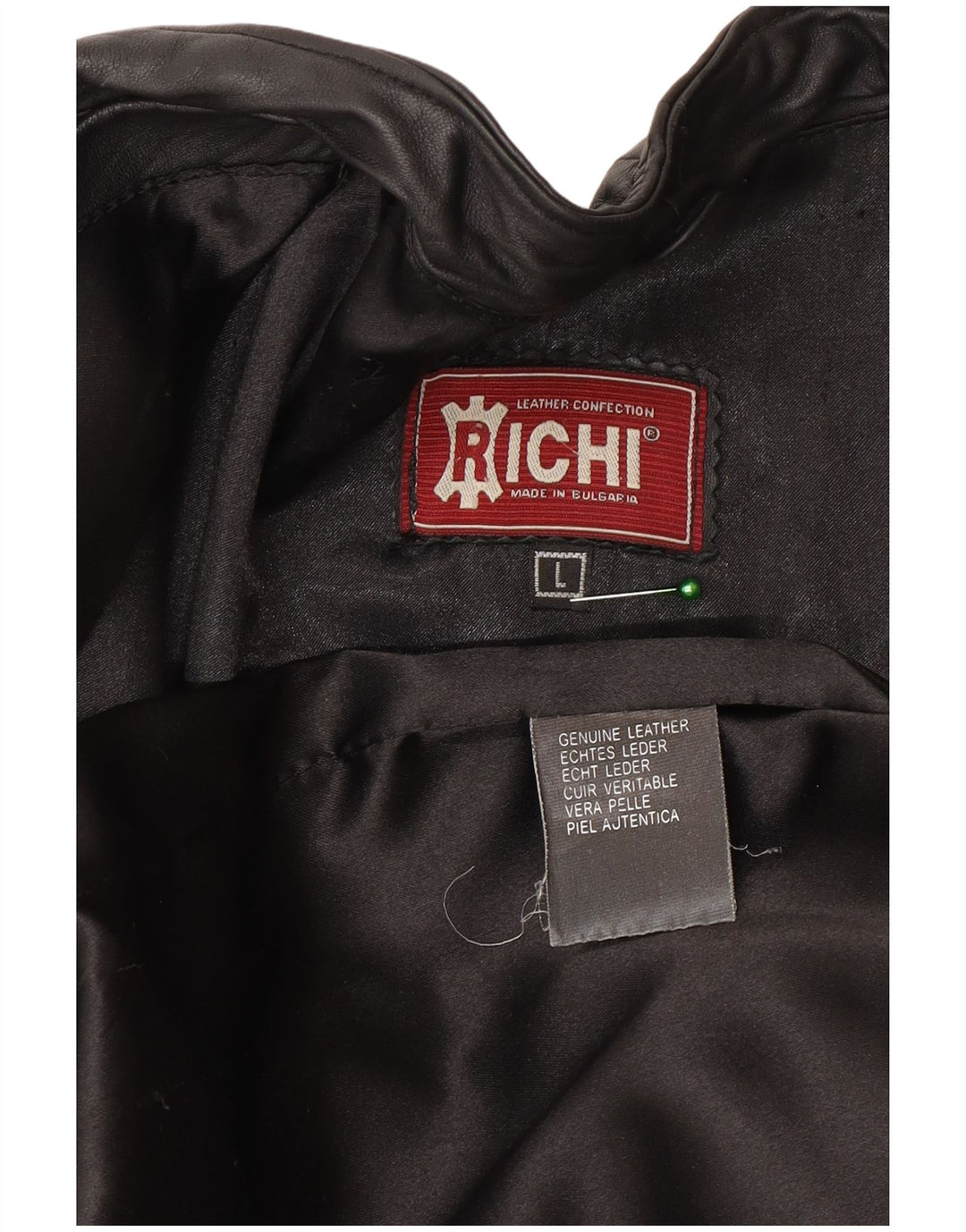 Giacca in pelle vintage da uomo UK 40 grande in pelle nera