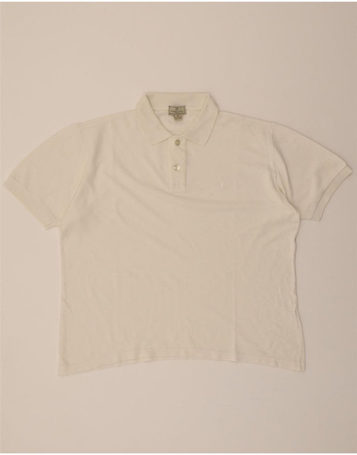 TRUSSARDI Mens Polo Shirt XL White Cotton Vintage Trussardi and Second-Hand Trussardi from Messina Hembry 