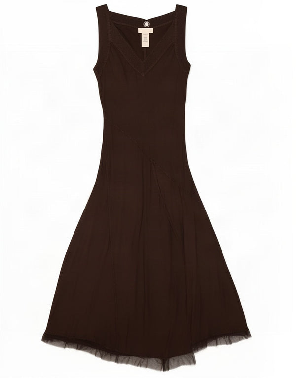 Abito lungo senza maniche da donna Diesel UK 8 Small in viscosa marrone