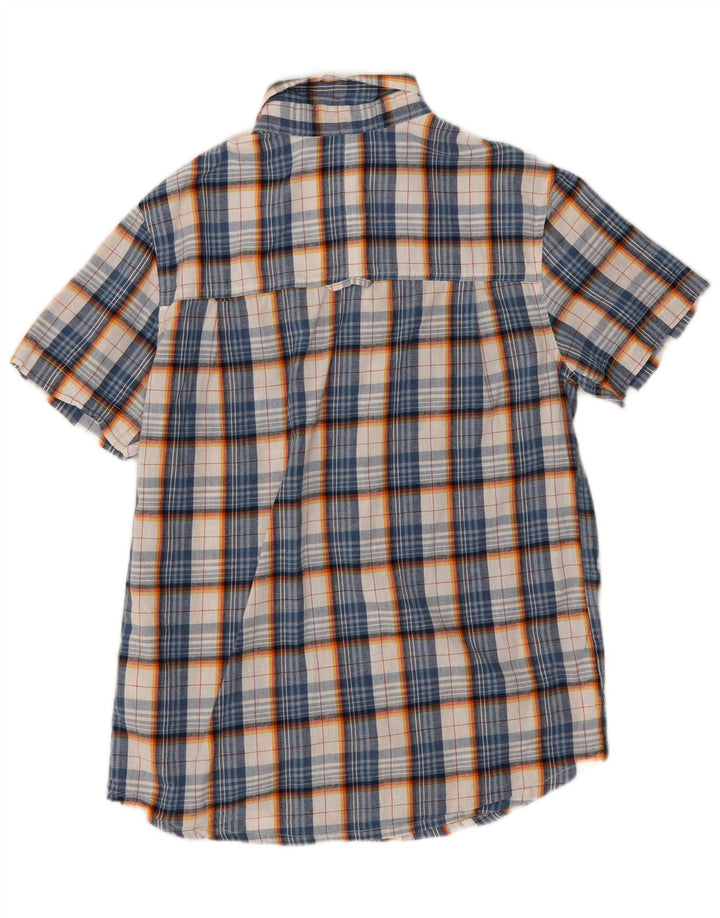 Camicia a maniche corte da uomo Mountain Warehouse in poliestere a quadri blu piccolo