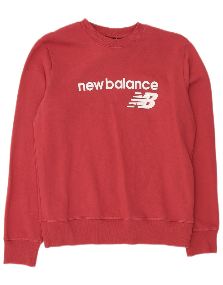 Felpa grafica da uomo New Balance, maglione piccolo, cotone rosso