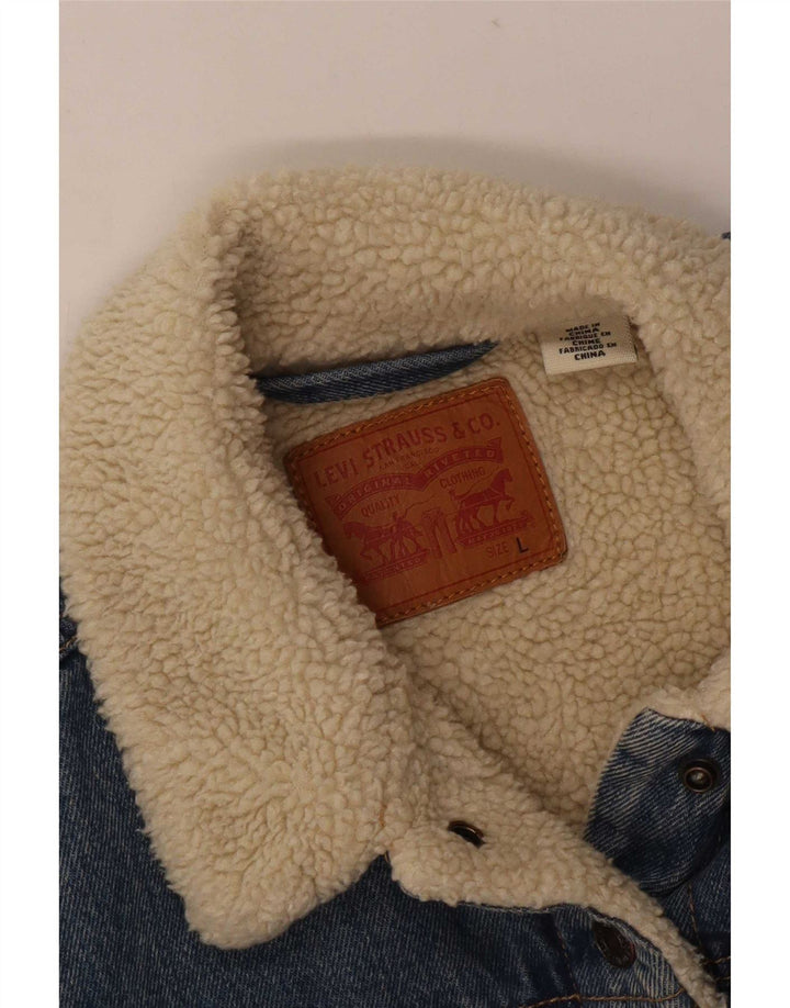 Giacca Levi's da donna in denim Sherpa UK 14 grande blu