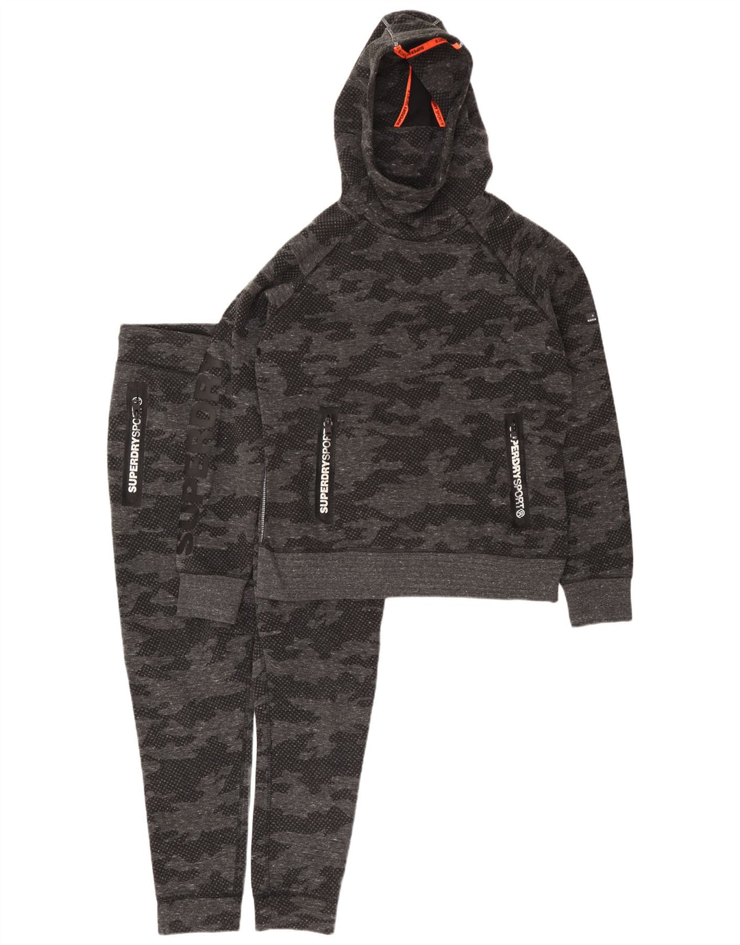 Tuta intera da donna con grafica Superdry UK 18 XL Poliestere mimetico grigio