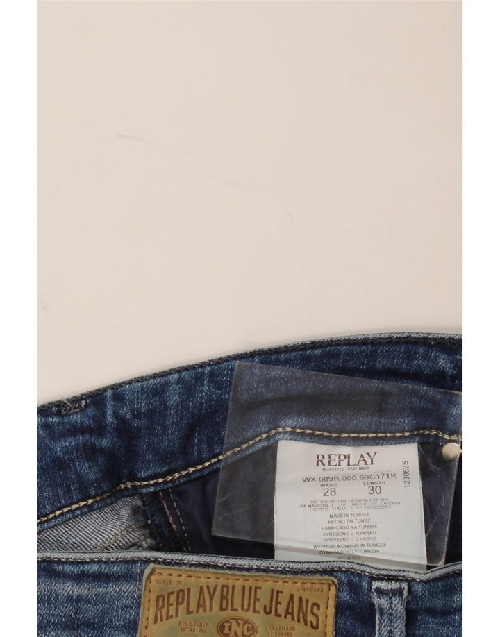 Replay Jeans slim effetto consumato Luz da donna W28 L30 cotone blu