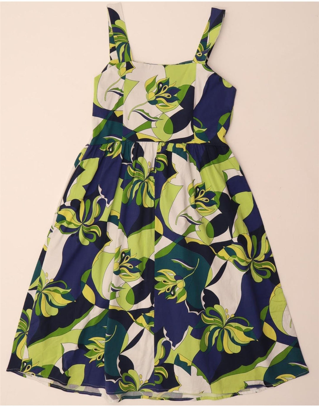 VINTAGE Prendisole Donna IT 48 XL Cotone Floreale Multicolore