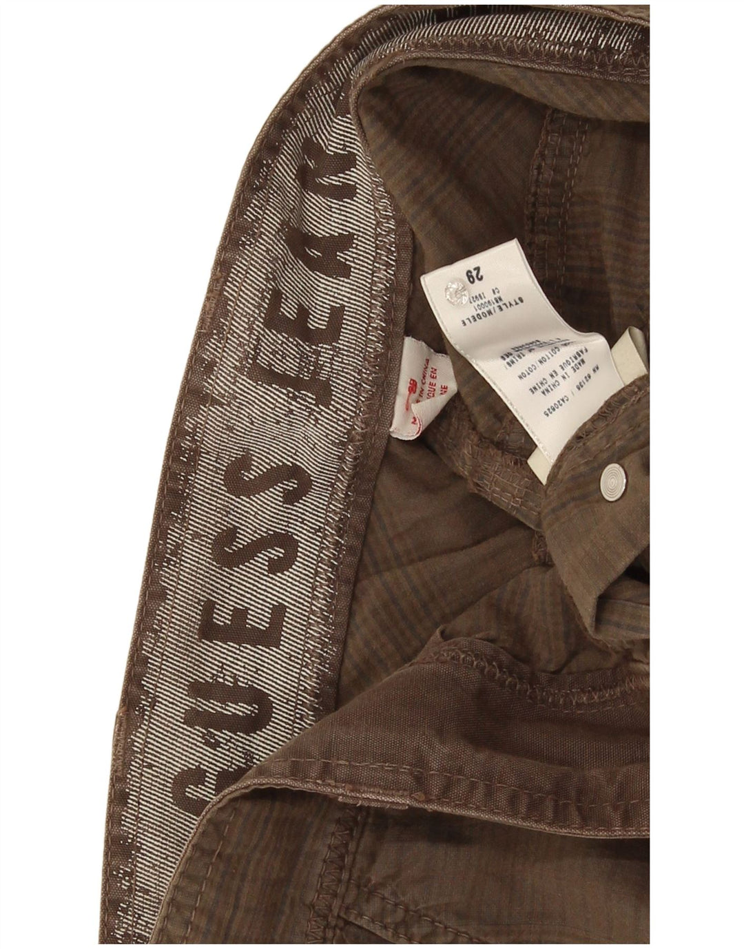 Pantaloncini cargo da uomo Guess W29 piccoli in cotone marrone
