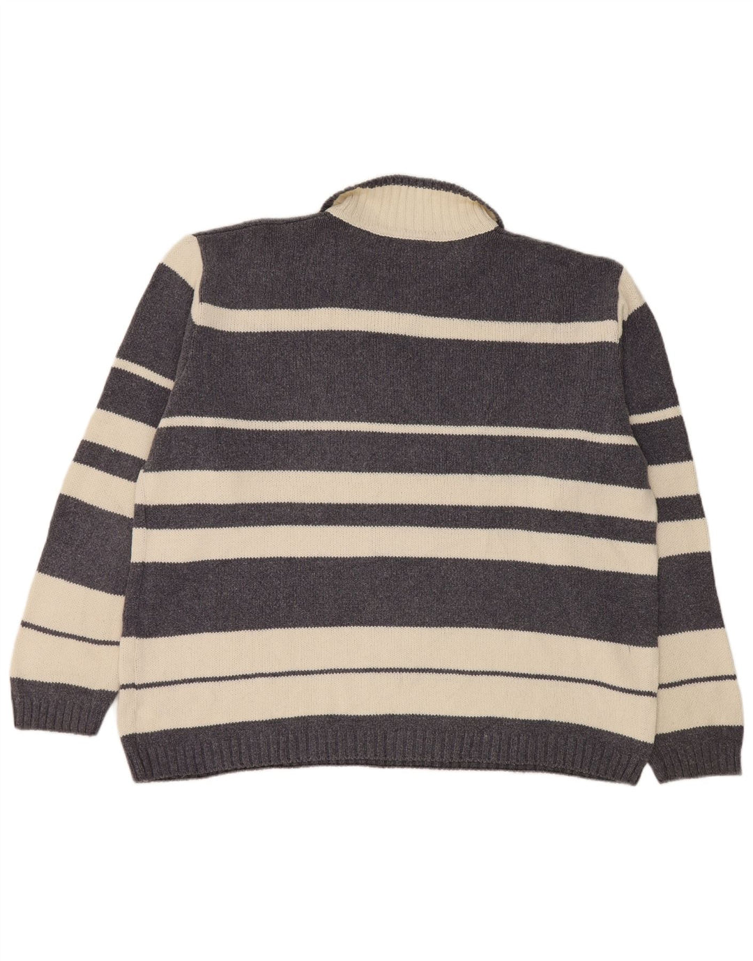 Maglione da uomo Levi's con collo alto, maglione a righe grandi in cotone grigio