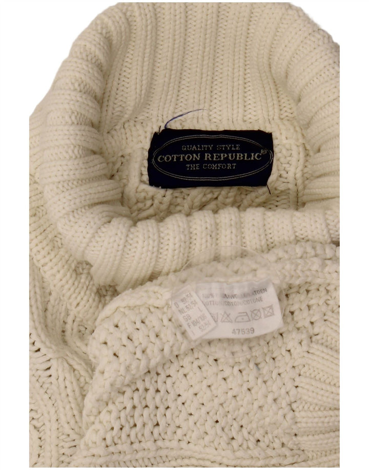 Maglione da uomo con collo alto Cotton Republic, grande cotone bianco