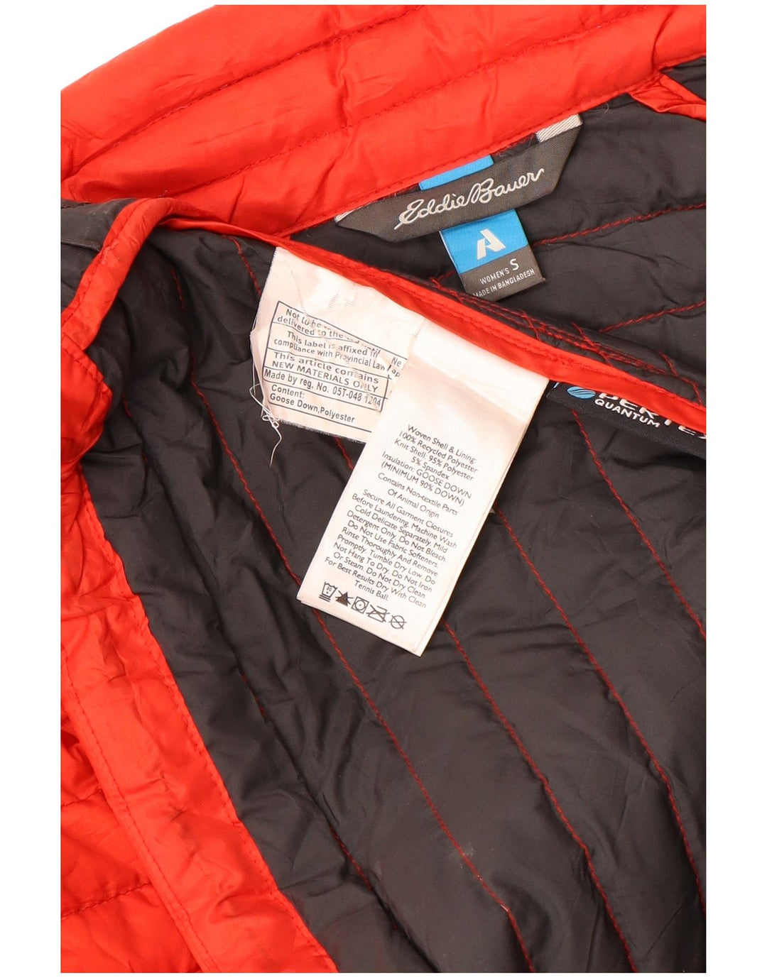 Giacca imbottita da donna EDDIE BAUER UK 10 piccola rossa in poliestere