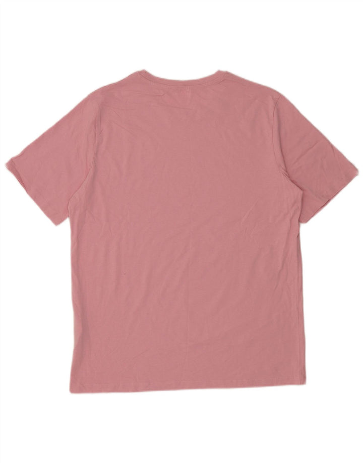 T-shirt da uomo Jack & Jones Top grande in cotone rosa