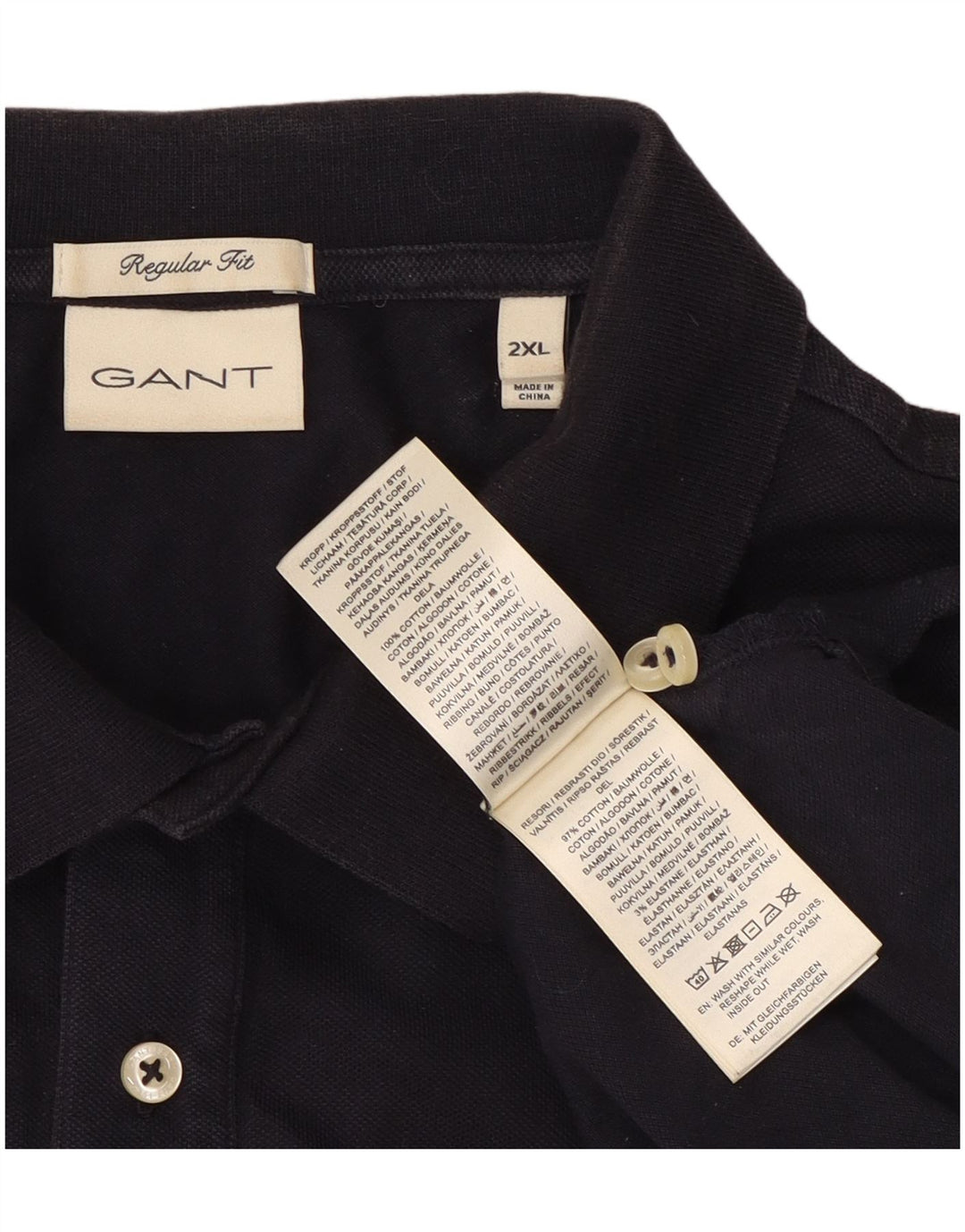 Polo da uomo Gant 2XL in cotone blu navy