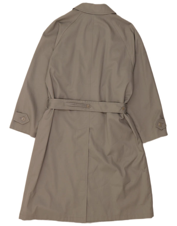 VINTAGE Mens Loose Fit Trench Coat IT 44 XS Beige Polyester