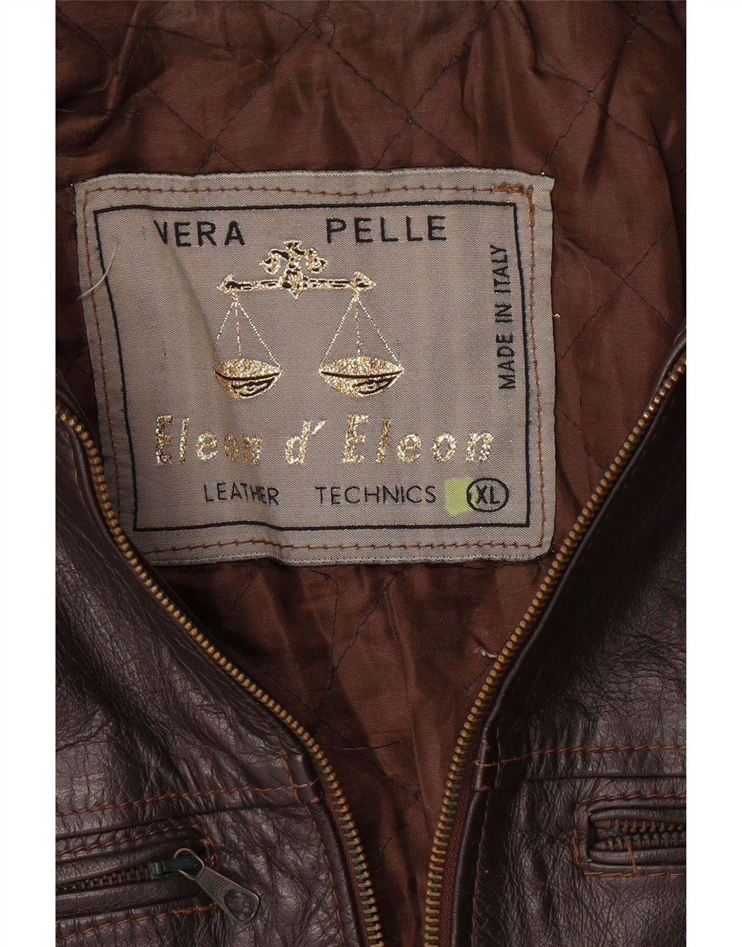 Giacca in pelle da uomo VINTAGE UK 42 XL in pelle marrone