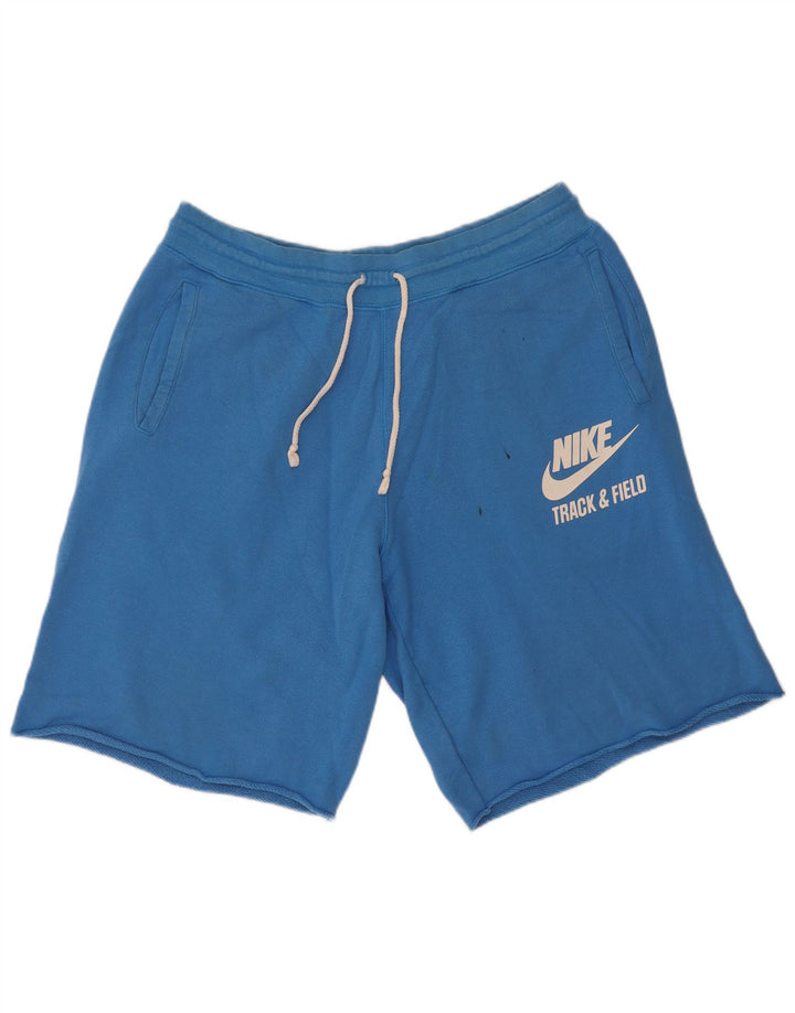 Pantaloncini sportivi Nike da uomo con grafica grande, cotone blu