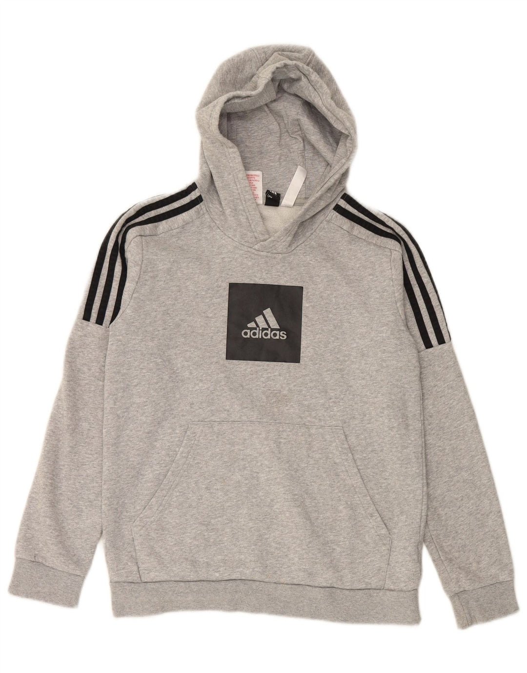 Felpa con cappuccio grafica ADIDAS per ragazzi 13-14 anni in cotone grigio