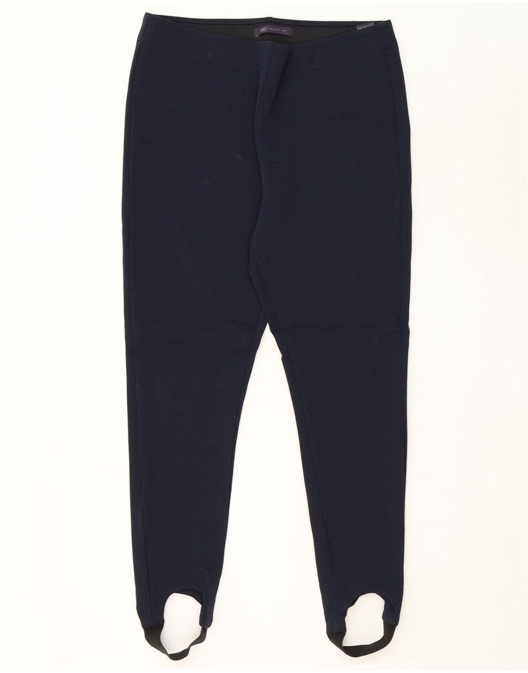 MARKS & SPENCER Womens Cropped Trousers UK 12 Medium W23 L24 Navy Blue Vintage Marks & Spencer and Second-Hand Marks & Spencer from Messina Hembry 